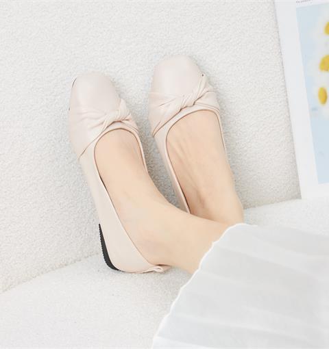 Giày Búp Bê MWC - 2248 Giày Búp Bê Da Trơn Mũi Tròn Nơ Xoắn Sang Trọng Thời Trang