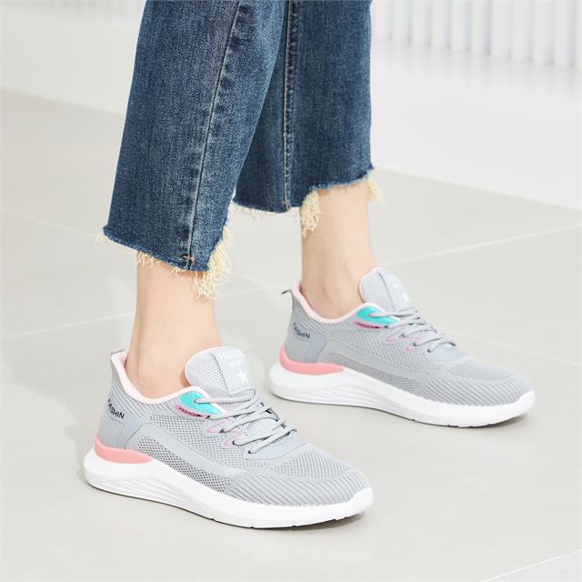 Giày thể thao nữ MWC - 0735 Giày Thể Thao Nữ Phối Màu Thể Thao,Sneaker Vải Siêu Êm Chân Đế Bằng 2CM Hot Trend