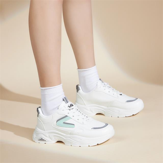 Giày thể thao nữ MWC NUTT- A150 Giày Thể Thao Nữ Phối Màu Siêu Cute,Sneaker Da Êm Chân Đế Bằng Hot Trend