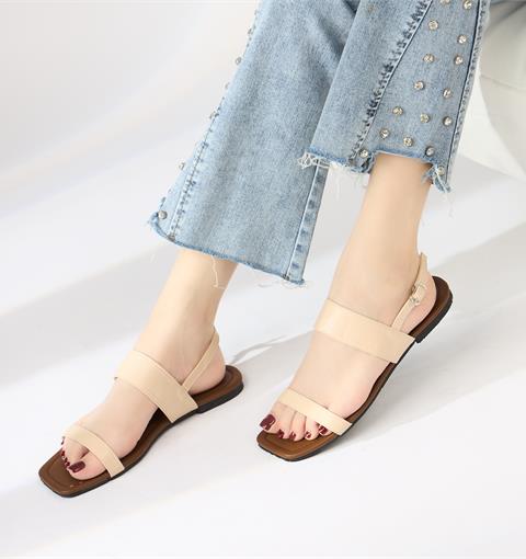 Giày sandal nữ MWC 2462 - Gìay Sandal Quai Ngang, Đế Bằng Đơn Gỉan, Thanh Lịch Thời Trang