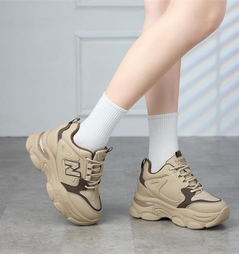 Giày Thể Thao Nữ MWC A163 - Giày Thể Thao Nữ Cao 6cm Phối Màu Siêu Cute, Kiểu Dáng Sneaker Năng Động, Thời Trang.