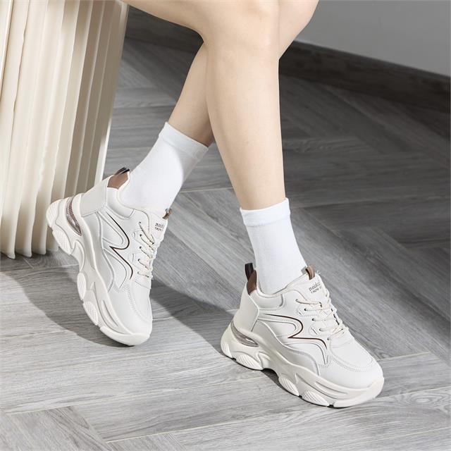 Giày Thể Thao Nữ MWC A166 - Giày Thể Thao Nữ Đế Cao 6cm, Dáng Sneaker Trẻ Trung, Năng Động, Thời Trang.