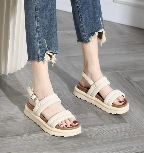 Giày Sandal Nữ MWC 2457 - Sandal 2 Quai Ngang Đơn Giản, Đế Bánh Mì Cao 4cm Trẻ Trung, Thanh Lịch, Thời Trang.