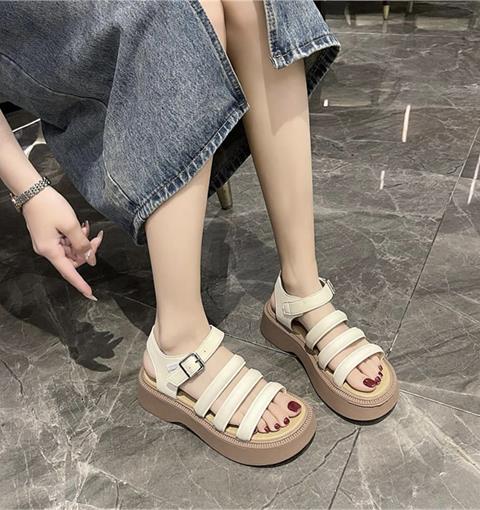 Giày sandal nữ MWC NUSD- 2420 Sandal 3 Quai Ngang Da Xốp ,Sandal Đế Bánh Mì Siêu Hack Dáng