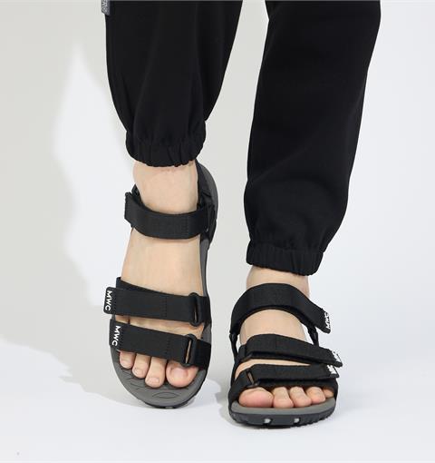 Giày Sandal Nam MWC 7041  - Sandal Nam 2 Quai Ngang Phối Lót Dán Thời Trang, Sandal Kiểu Dáng Streetwear Trẻ Trung, Năng Động.