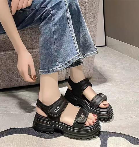 Giày Sandal Nữ MWC 2492 - Sandal Quai Ngang Cài Lót Dán Đính Khóa Đá Nhỏ Xinh, Thanh Lịch, Thời Trang.