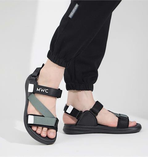 Giày Sandal Nam MWC 7081 - Sandal Nam Quai Ngang Chéo Phối Lót Dán Thời Trang, Sandal Nam Công Sở Năng Động, Trẻ Trung.