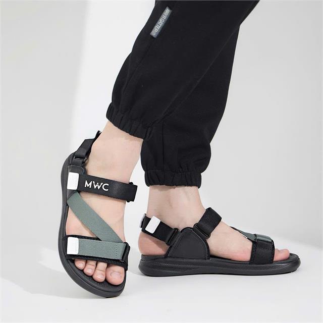 Giày Sandal Nam MWC 7081 - Sandal Nam Quai Ngang Chéo Phối Lót Dán Thời Trang, Sandal Nam Công Sở Năng Động, Trẻ Trung.