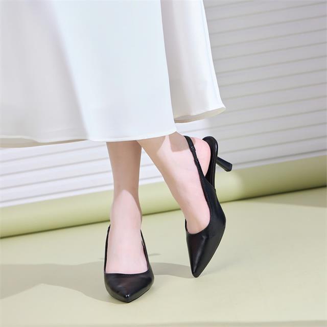 Giày Cao Gót MWC G084 - Giày Cao Gót Kiểu Dáng Slingback Bít Mũi Siêu Bền Đẹp, Giày Cao Gót Nữ Đế Trụ Nhỏ Cao 7cm Thanh Lịch, Thời Trang.