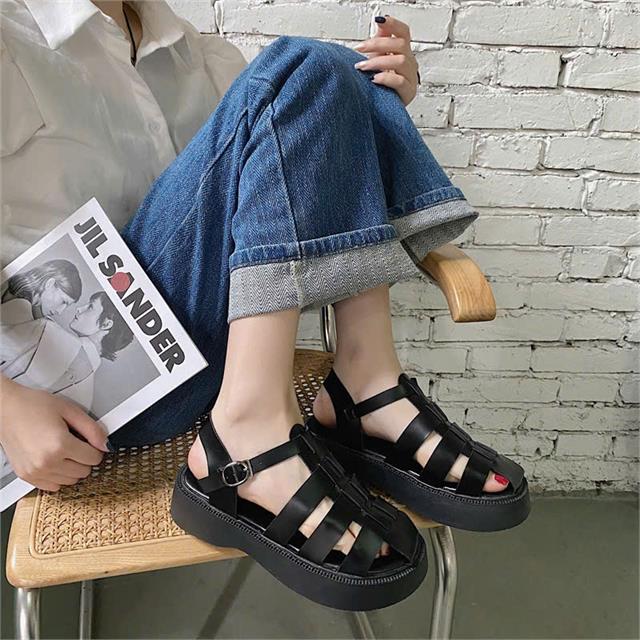 Giày Sandal Nữ MWC E116 - Sandal Rọ Nữ Quai Da Dẹp Siêu Bền Đẹp, Sandal Chiến Binh Hottrend Đi Học, Đi Làm, Đi Chơi.