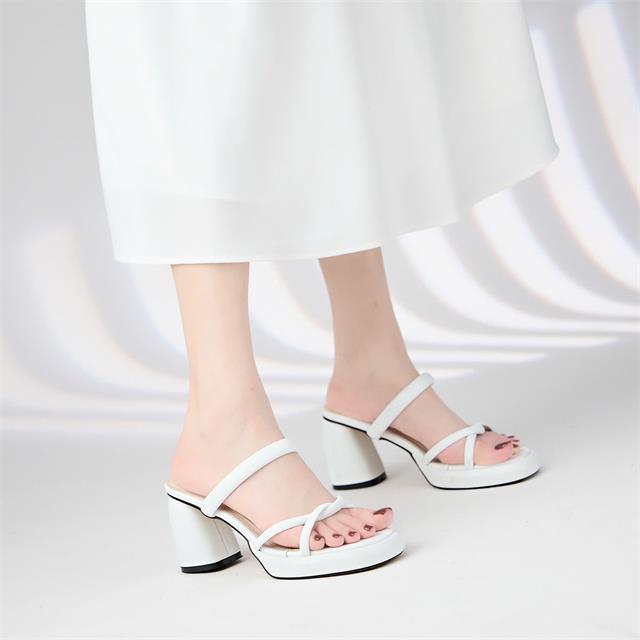 Giày Cao Gót MWC 4416 - Giày Cao Gót Nữ Quai Mảnh Thanh Lịch, Dép Cao Đế Vuông 8 cm Phong Cách Sang Chảnh, Thời Trang.