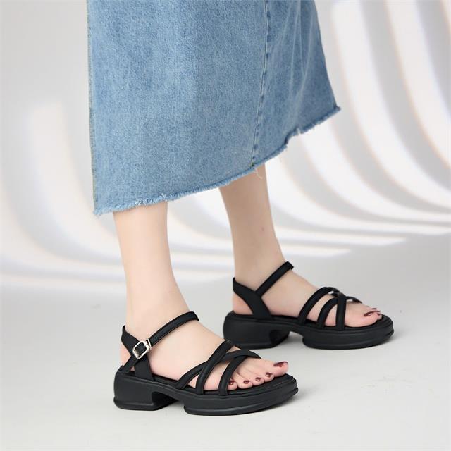 Giày Sandal Nữ MWC E121 - Sandal Nữ Quai Mảnh Chéo Thanh Lịch, Sandal Nữ Đế Bánh Mì Siêu Bền Đẹp Hack Dáng, Thời Trang.