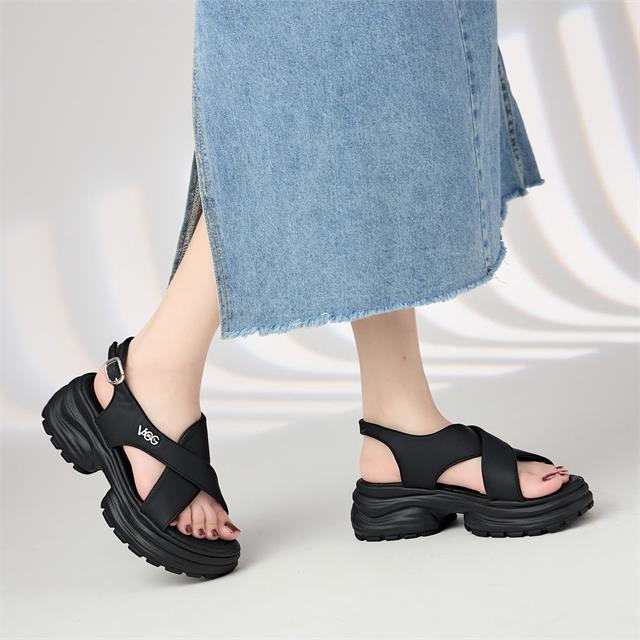 Giày Sandal Nữ MWC E120 - Sandal Nữ Da Mềm Siêu Bền Đẹp, Sandal Nữ Đế Cao Đính Khóa Chữ Sang Chảnh, Thời Trang.