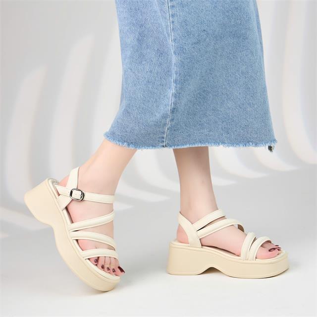 Giày Sandal Nữ MWC E122 - Sandal Nữ Quai Mảnh Chéo Thanh Lịch, Sandal Nữ Đế Bánh Mì Siêu Bền Đẹp Hack Dáng, Thời Trang.