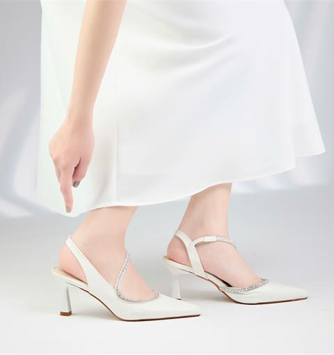 Giày Cao Gót MWC 4470 - Giày Cao Gót Nữ Dáng Slingback Bít Mũi, Giày Cao Gót Trụ Cao 7cm Thanh Lịch, Thời Trang.