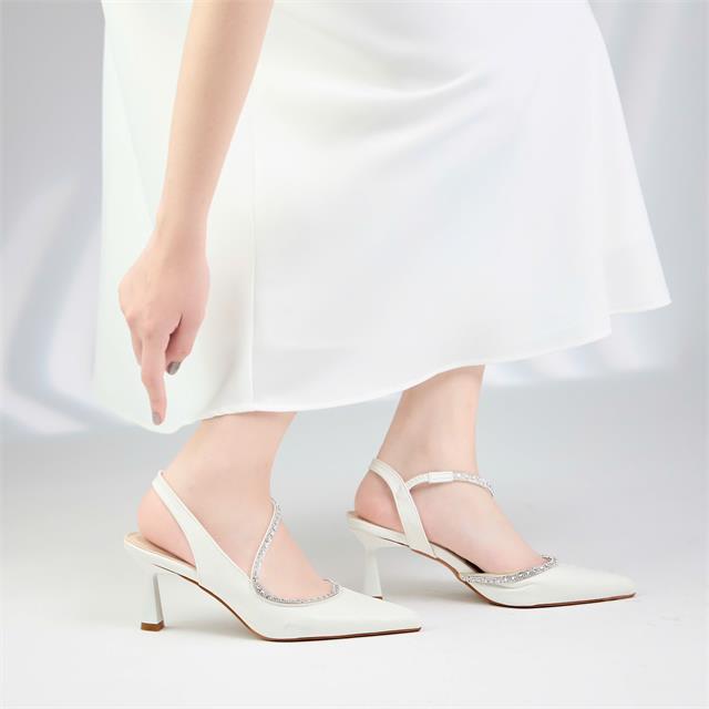 Giày Cao Gót MWC 4470 - Giày Cao Gót Nữ Dáng Slingback Bít Mũi, Giày Cao Gót Trụ Cao 7cm Thanh Lịch, Thời Trang.