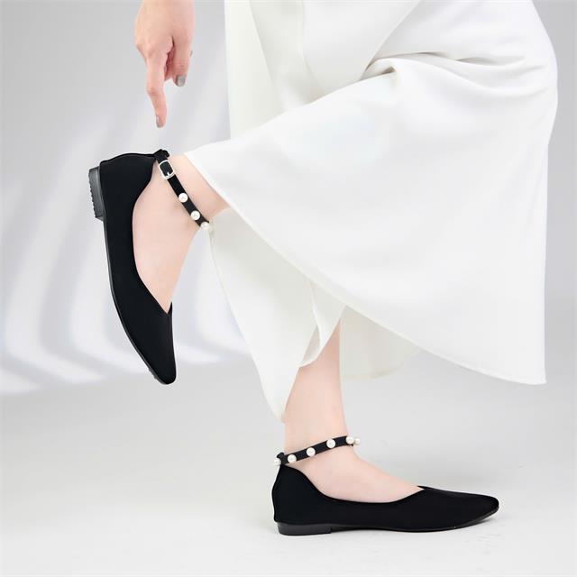 Giày Búp Bê Nữ MWC 2285 - Giày Búp Bê Nữ Kiểu Dáng Slingback Quai Cài Đính Hạt Cườm Cách Điệu, Sang Chảnh, Thời Trang.