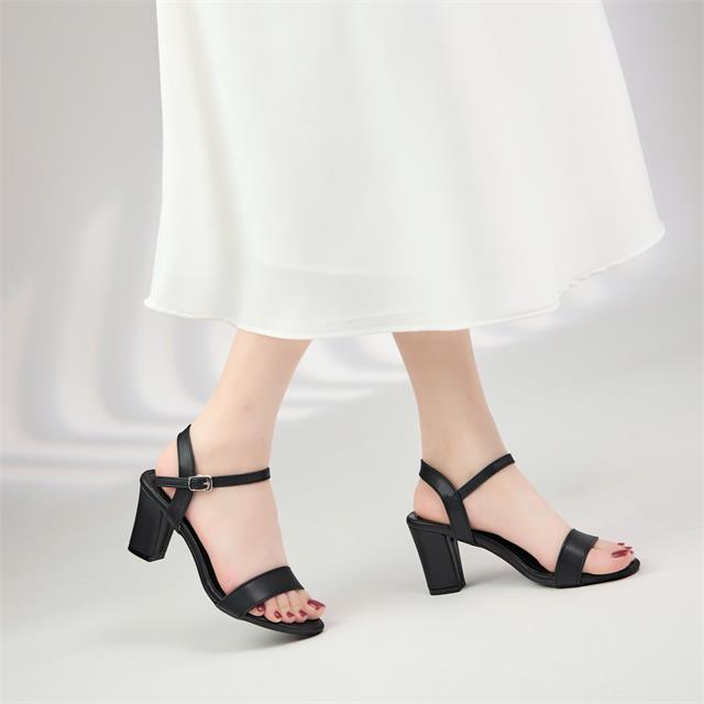 Giày Sandal Cao Gót MWC 3547 - Saldal Quai Ngang Nữ Cao Cấp, Sandal Nữ Gót Vuông Cao 7 Phân Thanh Lịch, Thời Trang. 