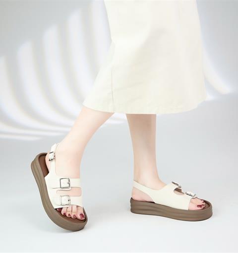 Giày Sandal Nữ MWC E143 - Sandal Nữ 2 Quai Ngang Khuy Cài Vuông Thanh Lịch, Sandal Nữ Đế Đúc Siêu Bền Đẹp, Thời Trang.