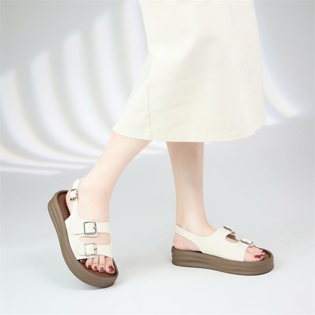 Giày Sandal Nữ MWC E143 - Sandal Nữ 2 Quai Ngang Khuy Cài Vuông Thanh Lịch, Sandal Nữ Đế Đúc Siêu Bền Đẹp, Thời Trang.