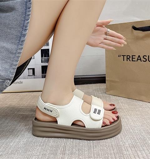 Giày Sandal Nữ MWC E144 - Sandal Nữ 2 Quai Ngang Phối Lót Dán Thanh Lịch, Sandal Nữ Đế Đúc Siêu Bền Đẹp, Thời Trang.