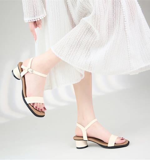 Giày Sandal Cao Gót MWC G125 - Saldal Quai Ngang Nữ Cao Cấp, Sandal Nữ Gót Tròn Cao 5 Phân Thanh Lịch, Thời Trang.