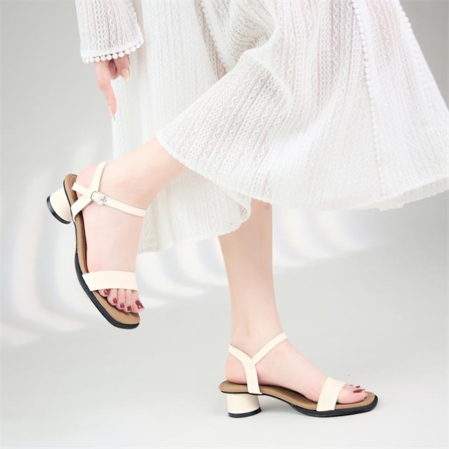 Giày Sandal Cao Gót MWC G125 - Saldal Quai Ngang Nữ Cao Cấp, Sandal Nữ Gót Tròn Cao 5 Phân Thanh Lịch, Thời Trang.