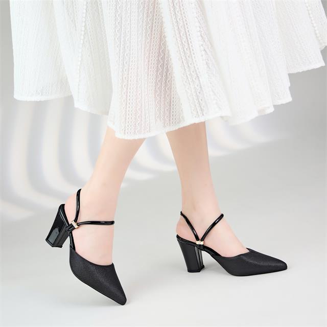 Giày Cao Gót MWC 3540 - Giày Cao Gót Kiểu Dáng Slingback, Giày Đế Vuông Cao 7 Phân Sang Chảnh, Thời Trang.