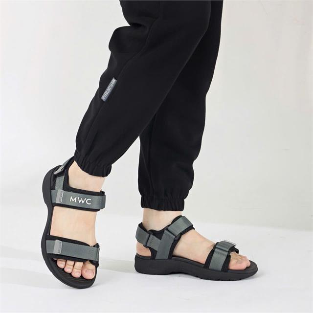 Giày Sandal Nam MWC 7092 - Sandal Nam 2 Quai Ngang Phối Lót Dán Thanh Lịch Đi Học, Đi Làm, Sandal Nam Kiểu Dáng Streetwear Năng Động, Trẻ Trung.