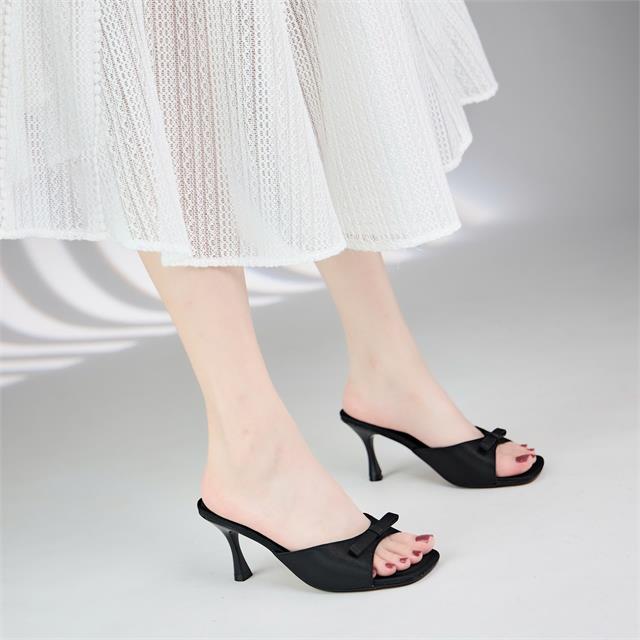 Giày Cao Gót MWC G167  - Giày Cao Gót Quai Ngang Bản To Đính Nơ Nhỏ Xinh Siêu Bền Đẹp, Dép Cao Gót Dáng Slingback Thanh Lịch, Thời Trang.