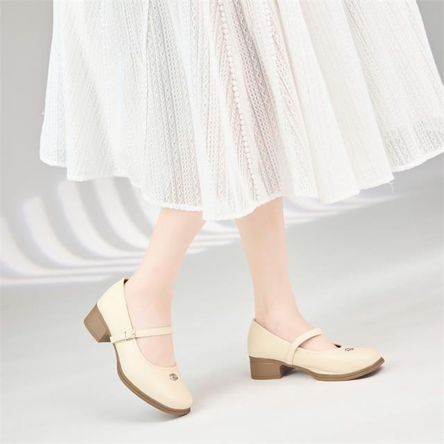 Giày Cao Gót MWC G170 - Giày Búp Bê Nữ Phối Khóa Kim Loại Nhỏ Xinh, Giày Mary Jane Nữ Cao 4cm Thanh Lịch Thời Trang.