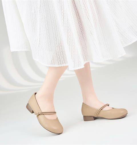 Giày Cao Gót MWC G184 - Giày Búp Bê Mary Jane, Giày Tiểu Thư Mũi Tròn Đế 3cm Phối Quai Mảnh Êm Mềm Thời Trang.
