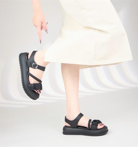 Giày Sandal Nữ MWC E166 - Sandal Nữ Quai Nhún Cách Điệu, Sandal Nữ Đế Bánh Mì Siêu Hack Dáng, Thời Trang.