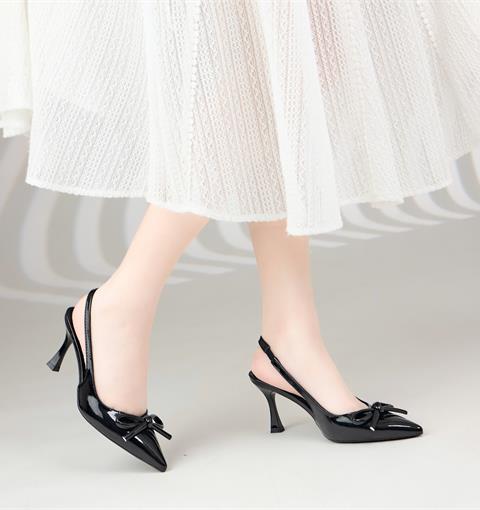 Giày Cao Gót MWC G206 - Giày Slingback Cao 8cm, Mũi Nhọn Phối Nơ Mềm Mại, Nữ Tính Cuốn Hút Mọi Ánh Nhìn.