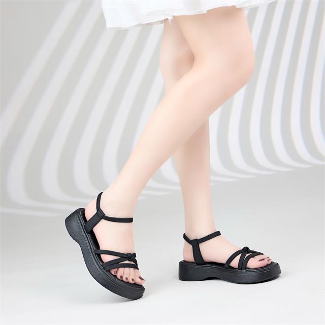 Giày Sandal Nữ MWC E174 - Sandal Đế Suồng 5cm Siêu Hack Dáng, Quai Dây Mảnh Thắt Nút Tinh Tế, Thanh Lịch.