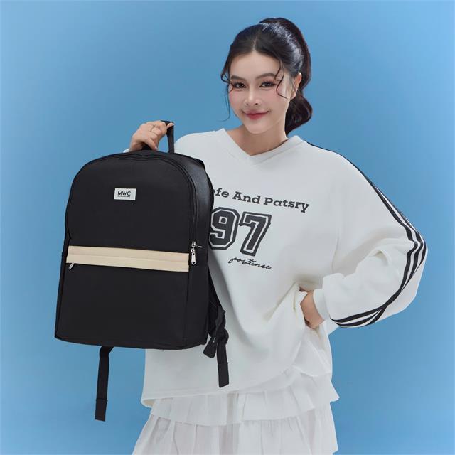 BALO MWC 1267 - Balo Unisex Phối Màu Đen, Be Thanh Lịch, Vừa Thời Trang Vừa Tiện Dụng Đựng Mọi Thứ Bạn Cần.