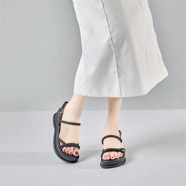 Giày Sandal Nữ MWC E176 - Sandal Nữ Quai Da Mảnh Mềm Thiết Kế Bắt Chéo Độc Đáo, Vừa Vặn, Cực Tôn Dáng.