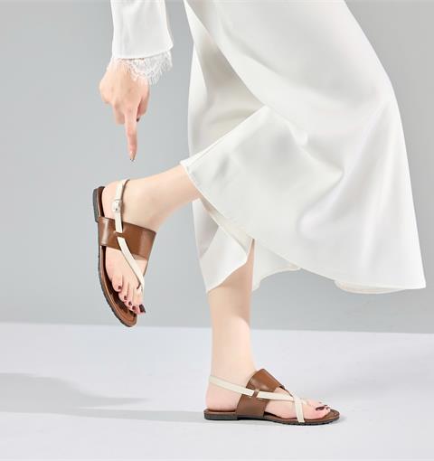 Giày Sandal Nữ MWC E188 - Sandal Nữ Mũi Bo Tròn, Quai Ngang Bản Lớn Phối Quai Mảnh Bắt Chéo Độc Lạ, Thời Trang.