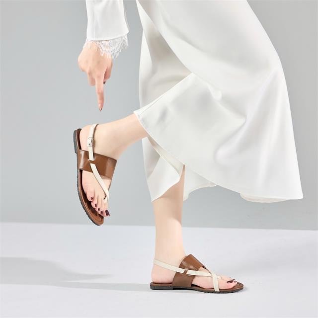 Giày Sandal Nữ MWC E188 - Sandal Nữ Mũi Bo Tròn, Quai Ngang Bản Lớn Phối Quai Mảnh Bắt Chéo Độc Lạ, Thời Trang.