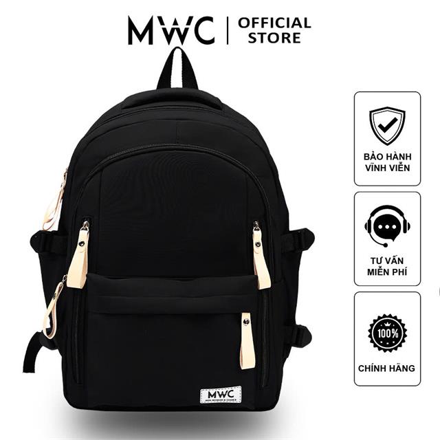 BALO MWC 1313 - Balo Basic Nhiều Ngăn Khóa Kéo Phù Hợp Cho Nam, Nữ Sinh Viên, Dân Văn Phòng Đựng Laptop, Tài Liệu Siêu Gọn Nhẹ.