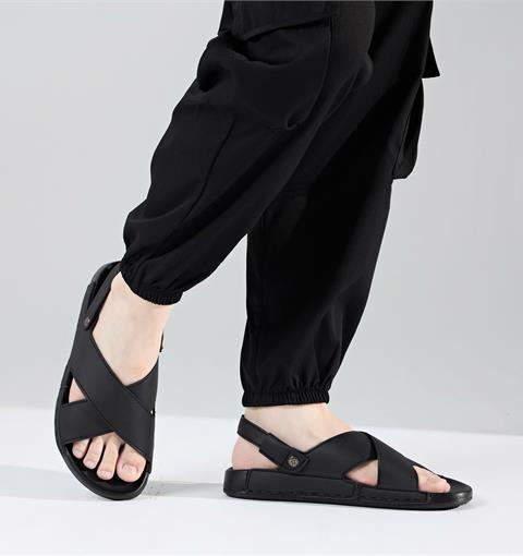 Giày Sandal Nam MWC 7113- Sandal Nam Hai Quai Chéo Bản To, Da PU Mềm Mại, Êm Ái, Tối Giản, Thanh Lịch, Thời Trang.
