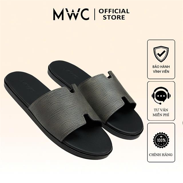 Dép Nam MWC 9213 - Dép Unisex Nam Da Vân Sọc Cao Cấp, Sang Trọng, Nam Tính, Khẳng Định Phong Cách Riêng.