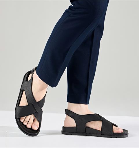 Sandal Nam MWC 7112 - Sandal Nam Da Vân Cao Cấp Êm Mềm, Hai Quai Chéo Kép Hình Chữ X Cá Tính Siêu Bền Đẹp.