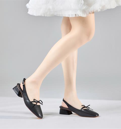Giày Cao Gót MWC G271 - Giày Cao Gót Nữ Dáng Slingback Mũi Vuông, Hở Gót Phối Nơ Nhỏ Xinh, Nữ Tính, Ngọt Ngào.