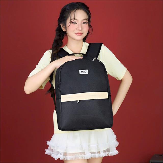 BALO MWC 1267 - Balo Unisex Phối Màu Đen, Be Thanh Lịch, Vừa Thời Trang Vừa Tiện Dụng Đựng Mọi Thứ Bạn Cần.