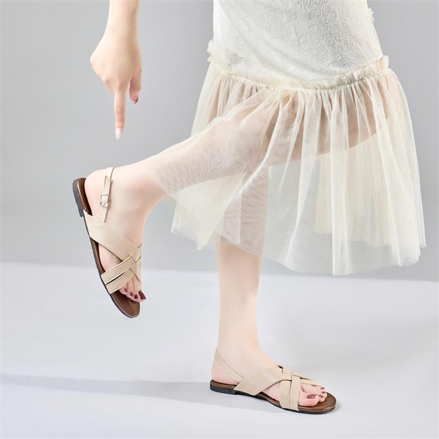 Giày Sandal Nữ MWC E197 - Sandal Nữ Đế Bệt, Da Pu Quai Bản Vừa Bắt Chéo Thanh Lịch, Nữ Tính, Đi Học, Đi Chơi Siêu Bền Đẹp.