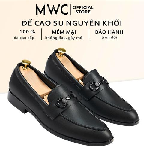 Giày Tây Nam MWC 6742 - Giày Da Slip-On Nam Gắn Khóa Kim Loại Sang Trọng, Lịch Lãm, Thời Trang.