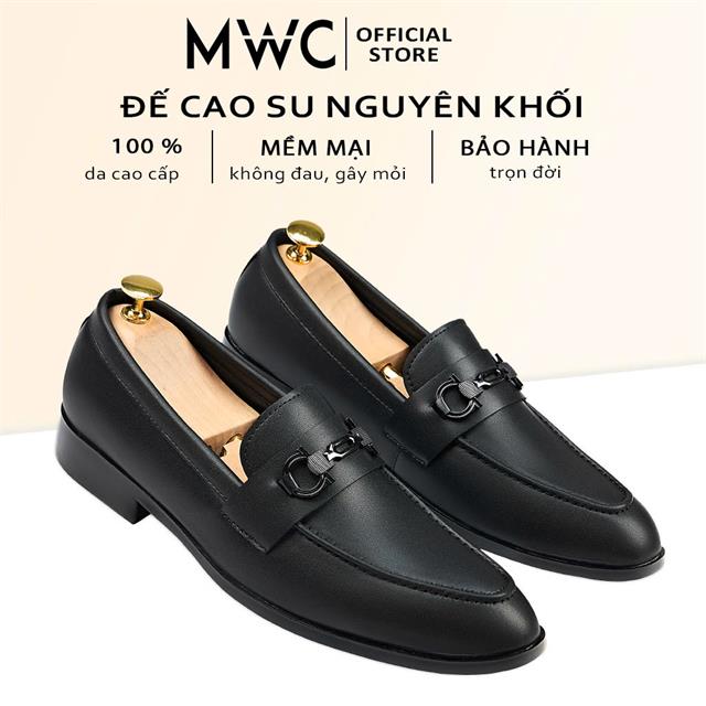 Giày Tây Nam MWC 6742 - Giày Da Slip-On Nam Gắn Khóa Kim Loại Sang Trọng, Lịch Lãm, Thời Trang.