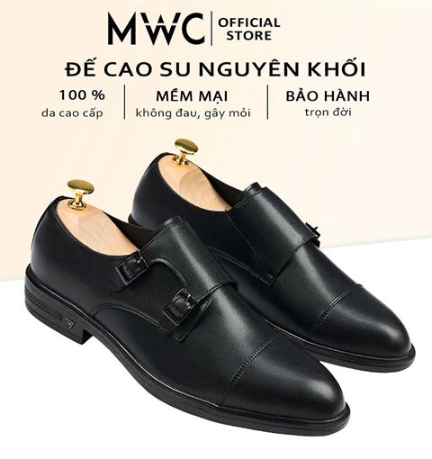 Giày Mọi Nam 6721 - Giày Tây Nam Kiểu Monk Strap, Mũi Nhọn Phối Hai Quai Da Có Khoá Kim Loại Tinh Tế, Sang Trọng.