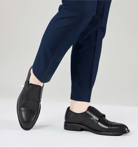 Giày Mọi Nam MWC 6721 - Giày Tây Nam Kiểu Monk Strap, Mũi Nhọn Phối Hai Quai Da Có Khoá Kim Loại Tinh Tế, Sang Trọng.